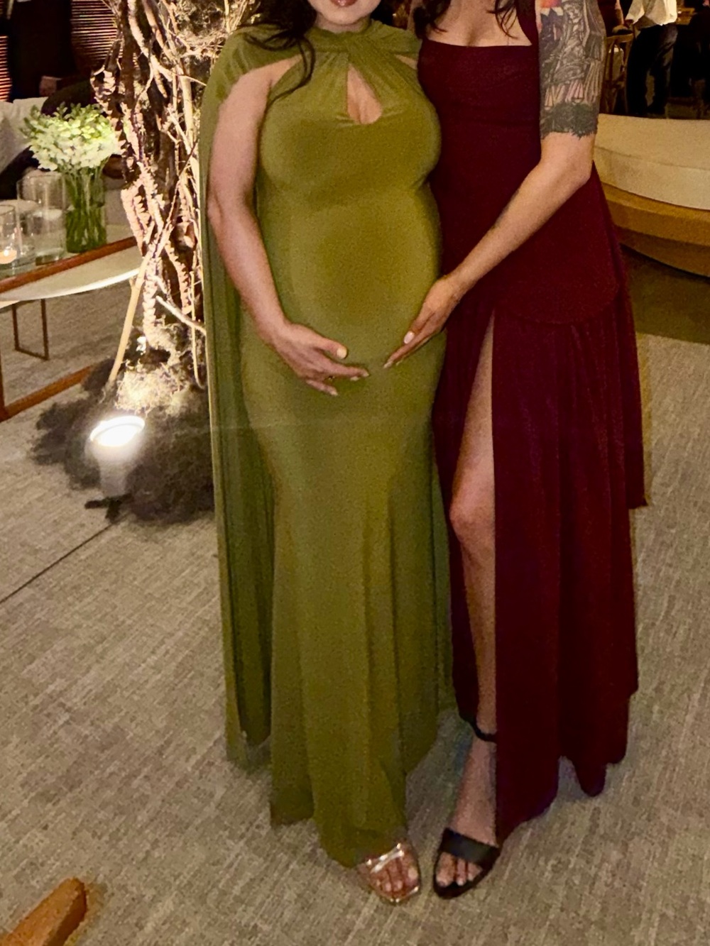 Club L London Olive One-Shoulder Twist Gown - Picture 3 of 3